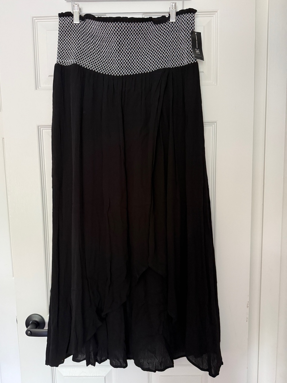 NWT! INC International Concepts Black Maxi Skirt with Contrasting Waist